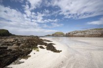 Playa Sandy, Isla de Iona, Escocia - foto de stock