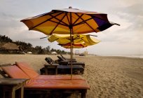 Sonnenschirme und Liegestühle — Stockfoto