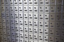Mail Boxes with numbers indoors — Stock Photo