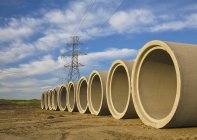 Sewer Pipes Ready To Be Installed — Stock Photo