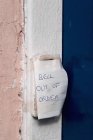 Hand Printed Note Saying Bell Out Of Order — Stock Photo