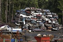 Crushed Vehicles At Plant — Stock Photo