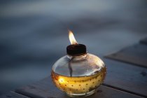 Oil Candle Burning — Stock Photo