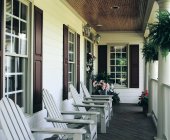 Ferienhaus-Veranda auf Terrasse — Stockfoto