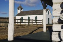 Morley Chiesa e recinzione in legno — Foto stock