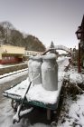 Street In Winter, Goathland, North Yorkshire, Inghilterra — Foto stock