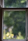 Painel de janela com moldura de madeira — Fotografia de Stock