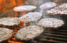 Hamburger Patties Cooking On Grill — Stock Photo