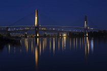 Three  Bridges Over The Fraser River From New Westminster To Surrey; British Columbia, Canada — Stock Photo