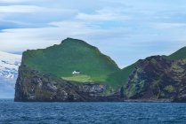 Casa de cazadores de frailecillos en Ellirey Island; Islas Westman, Islandia - foto de stock