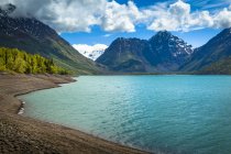 Живописный вид на озеро Этутна, Чугачский государственный парк в летнее время, южная и центральная Аляска; Аляска, США — стоковое фото