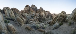 Panoramic of the Alabama Hills after sunset; California, United States of America — Stock Photo