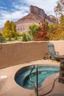 Scenic view of the rock formation with a hot tub in the foreground — Stock Photo