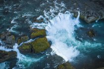 Aerial view of Godafoss, also known as 'Waterfalls of the gods'; Iceland — Stock Photo