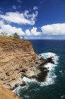 Vista panoramica della costa vicino a Kapaau, Costa del Nord Kohala, Hawi, Isola delle Hawaii, Hawaii, Stati Uniti d'America — Foto stock