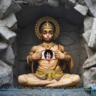 Uma escultura hindu em Parmarth Aarti Sthall, Ganges; Rishikesh, Uttarakhand, Índia — Fotografia de Stock