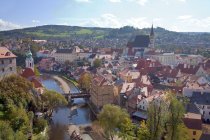 Paysage urbain de Cesky Krumlov, un site du patrimoine mondial ; Cesky Krumlov, République tchèque — Photo de stock