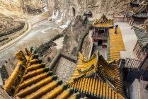 The Hanging Temple, also known as Hanging Monastery or Xuankong Temple, near Datong; China — Stock Photo