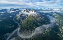 Veduta aerea dei ghiacciai e delle montagne del Kluane National Park and Reserve, vicino a Haines Junction, Yukon, Canada — Foto stock