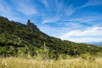 Замок Queribus в межах маршрут катарів замки в регіоні Лангедок, Cucugnan, ОД, Франція — стокове фото