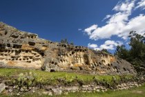 Vue panoramique du complexe funéraire Ventanillas de Otuzco, site archéologique, Cajamarca, Pérou — Photo de stock