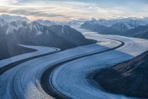 Aerial view of the Saint Elias mountains and Kaskawulsh Glacier in Kluane National Park and Reserve, Haines Junction, Yukon, Canada — Stock Photo