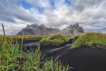 Scenic view of Vestrahorn mountain, or the area known as Stokknes, Hofn, Iceland — Stock Photo