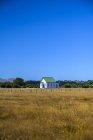Chiesa di campagna e campi agricoli; Martinborough, distretto di South Wairarapa, Wellington, Nuova Zelanda — Foto stock