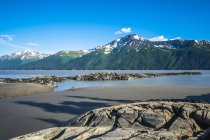 Scenic view of Turnagain Arm on a sunny, winter day, Alaska, United States of America — Stock Photo