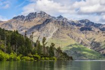 Вид на озеро Вакатипу возле Квинстоуна; Южный остров, Новая Зеландия — стоковое фото