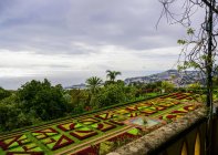 Macizos de flores formales en los Jardines Botánicos de Madeira; Funchal, Madeira, Portugal - foto de stock