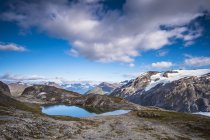 Vue panoramique sur le paysage majestueux et le lac du parc national Kenai Fjords, Alaska, États-Unis d'Amérique — Photo de stock