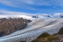 Scenic View Of The Harding Icefield Trail with the Kenai Mountains, Exit Glacier, and an unnamed lake in the background, Kenai Fjords National Park, Kenai Peninsula, South-central Alaska; Alaska, United States of America — Stock Photo