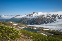 Scenic view of majestic landscape and lake of Kenai Fjords National Park, Alaska, United States of America — Stock Photo