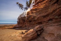 Minas Basin shoreline in early April, Nova Scotia, Canada — Stock Photo