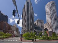 Low angle view of buildings in a city, Boston, Massachusetts, USA — Stock Photo