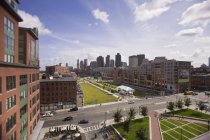 Vista panoramica della bellissima città urbana di Boston, Contea di Suffolk, Massachusetts, USA — Foto stock