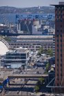 Высокоугольный вид промышленного района, Бостонская гавань, Бостон, Массачусетс, США — стоковое фото