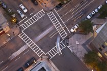 High angle view of intersection of Berkeley Street and St. James Avenue, Back Bay, Boston, Massachusetts, USA — Stock Photo