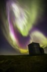 Dramatic aurora storm; Courval, Saskatchewan, Canadá — Fotografia de Stock