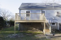 Completed new deck construction on side of private home — Stock Photo