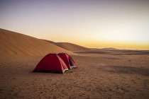 Tents in the sand dunes; Kawa, Northern State, Sudan — Stock Photo