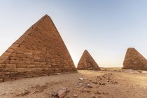 Field of Kushite royal pyramids, Mount Jebel Barkal; Karima, Northern State, Sudan — Stock Photo
