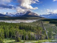 Vista panorámica de las montañas rocosas resistentes; Distrito de mejora No. 9, Alberta, Canadá - foto de stock