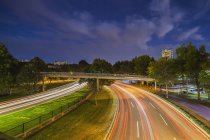Traffic on a road in a city, Storrow Drive, Boston, Massachusetts, USA — стоковое фото