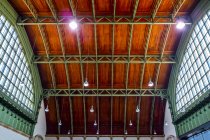 Dettaglio architettonico del soffitto della stazione ferroviaria di Basilea FFS; Basilea, Basilea Città, Svizzera — Foto stock