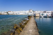 Breakwater, Old Port of Naoussa; Naoussa, Paros Island, Cyclades, Greece — стокове фото