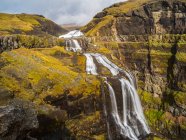 Glymur waterfall in Iceland, with a cascade of 198 metres; Hvalfjardarsveit, Capital Region, Iceland — Stock Photo