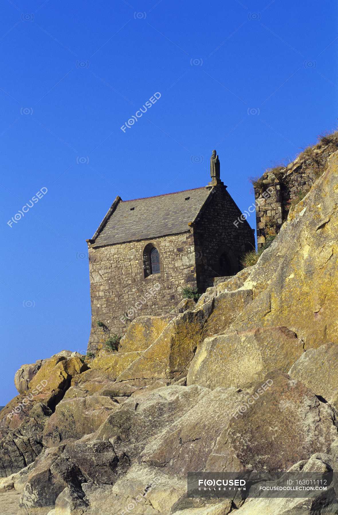 Stone Chapel On Cliff — backdrop, saint - Stock Photo | #163011112