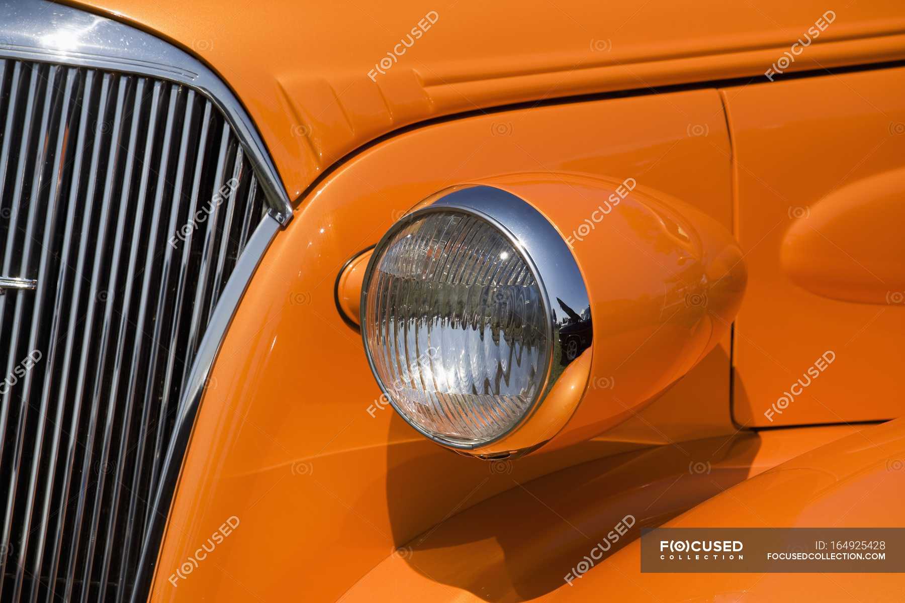 Orange Painted Vintage Car Ontario Canada Stock Photo 164925428